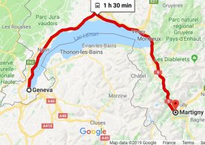 From Geneva, Switzerland by train