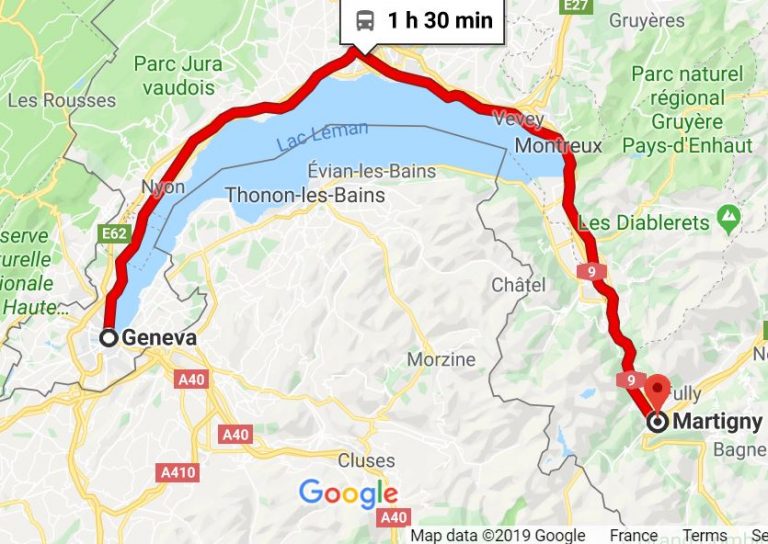 From Geneva, Switzerland by train