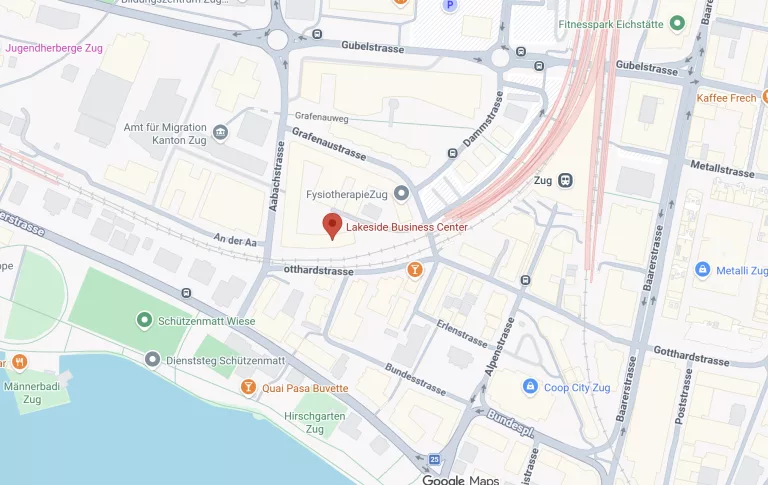 Zug lakeside bus center map Zug map for public speaking training course